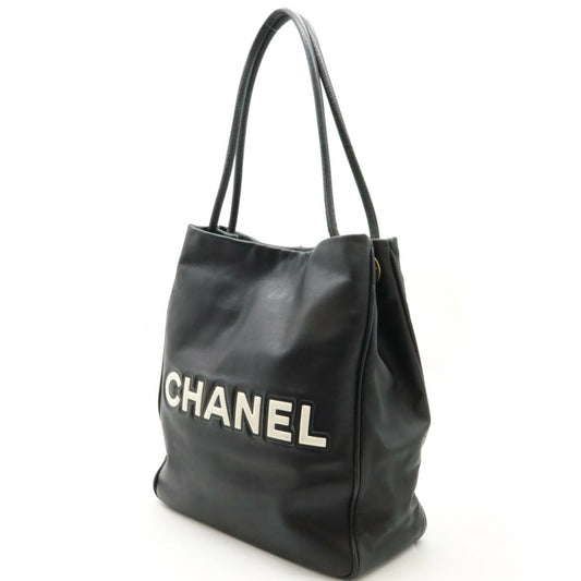 Chanel Camellia Logo Leather Tote Bag A20856