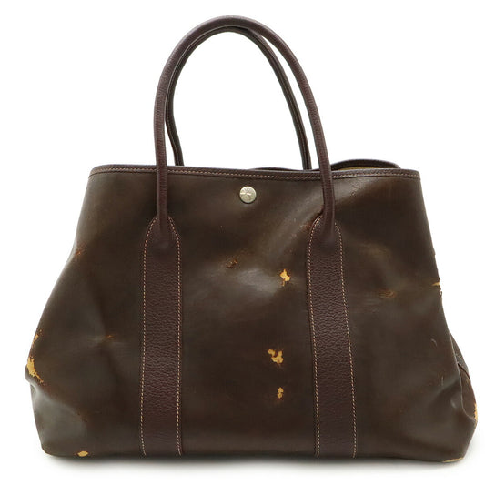 Hermes Garden Party PM Tote Bag Dark Brown