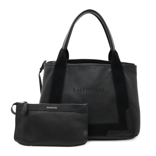 Balenciaga Navy Cabas S Leather Tote Bag