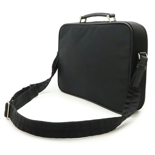 Prada Nylon Leather Triangle Logo Briefcase