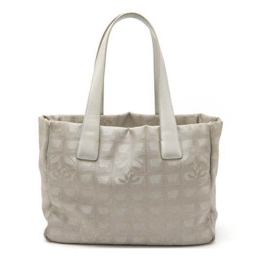 Chanel Nylon Jacquard Leather Tote Bag