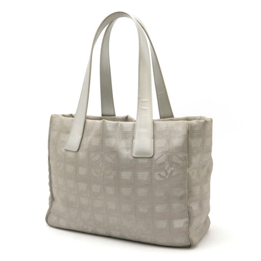 Chanel Nylon Jacquard Leather Tote Bag