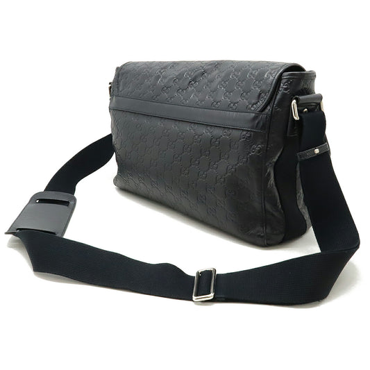Gucci Sherry Line Leather Messenger Bag Black