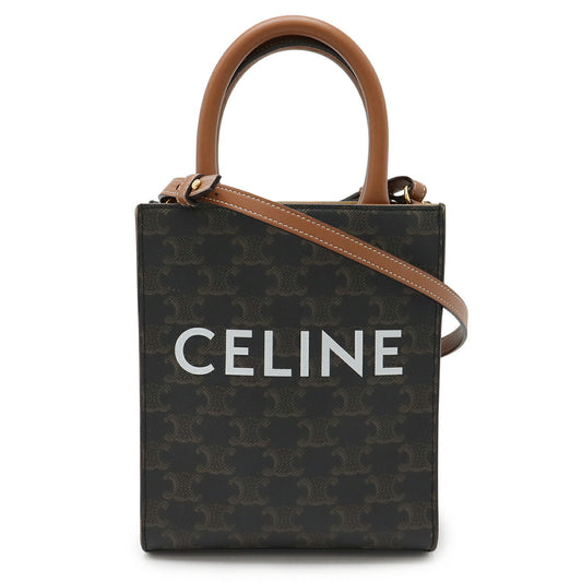 Celine Mini Vertical Cabas Triomphe Canvas Leather Bag
