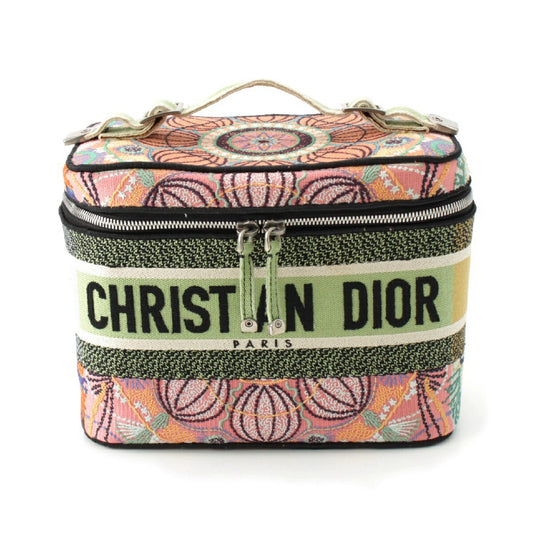 Christian Dior Canvas Logo Embroidery Vanity Bag