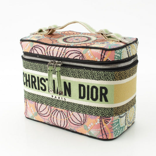 Christian Dior Canvas Logo Embroidery Vanity Bag