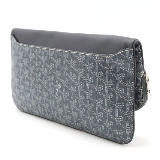 Goyard Saint Marie MM Clutch Bag Coated Canvas Leather