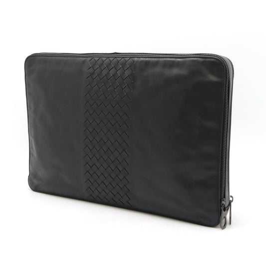 Bottega Veneta Leather Intrecciato Clutch Bag