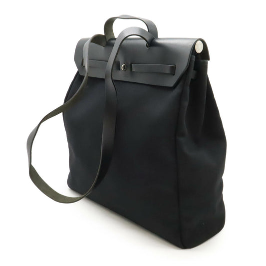 Hermes Aile Bag MM Leather Handbag Black
