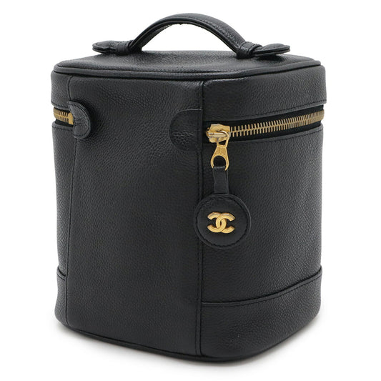 Chanel Caviar Vanity Bag Cosmetic Pouch Black