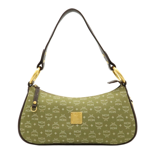 MCM Visetos Logo Canvas Leather Shoulder Bag
