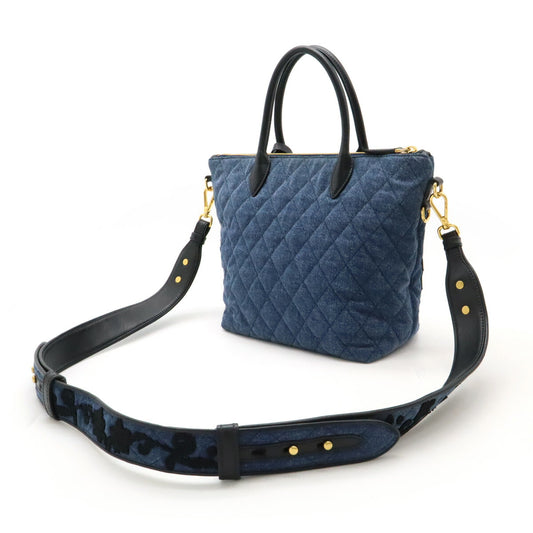 Prada Denim Leather Corsaire Handbag 2WAY