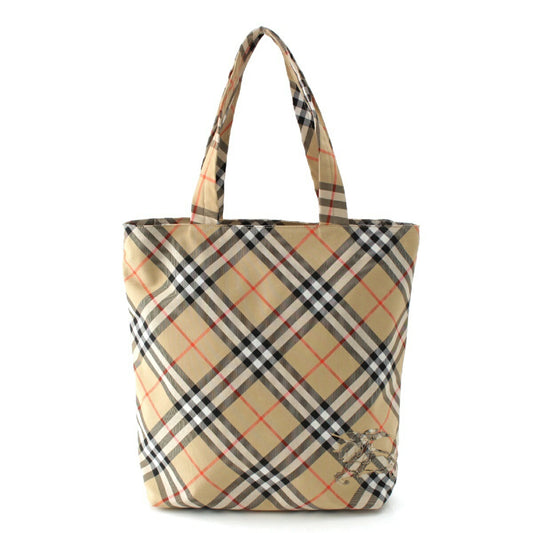 Burberry Woven Cotton Twill Nova Check Tote Bag