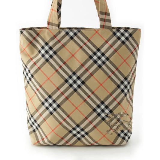 Burberry Woven Cotton Twill Nova Check Tote Bag