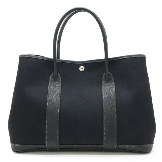 Hermes Garden Party PM Tote Bag Canvas Leather Black