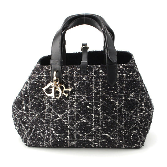 Dior Cannage Tweed Handbag with Pouch