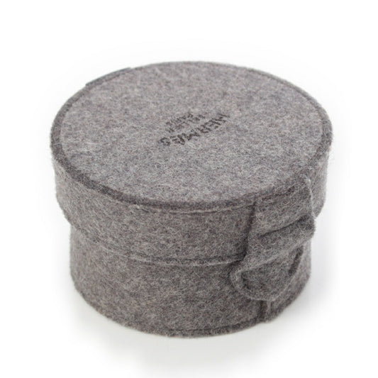 Hermes Wool Felt Sugar Box Gray Case