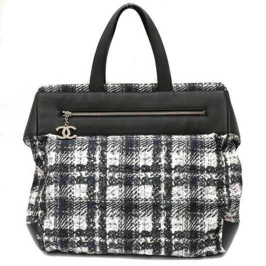 Chanel Tweed Print Nylon Tote Bag
