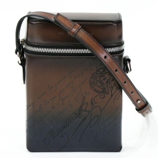 Berluti Leather Calligraphy Shoulder Bag