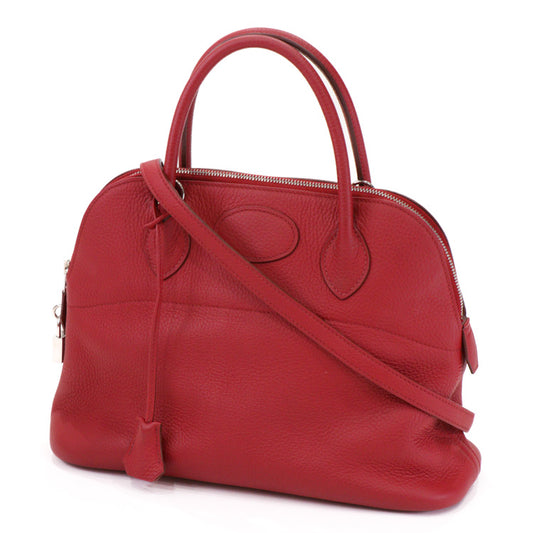 Hermes Bolide 31 Leather Handbag Red