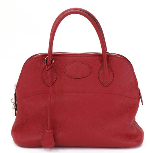 Hermes Bolide 31 Leather Handbag Red