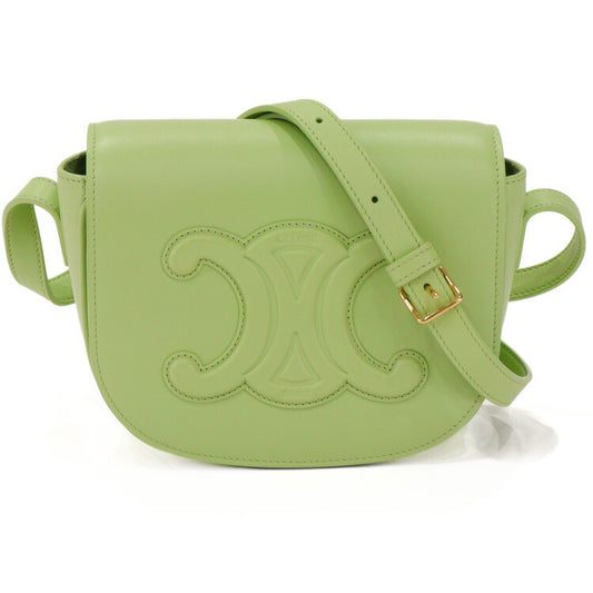 Celine Leather Folco Triomphe Shoulder Bag