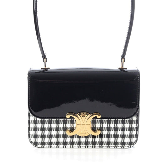 Celine Triomphe Check Top Handle Handbag