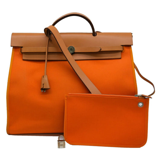 Hermes Aile Bag Zip MM 2way Handbag Orange