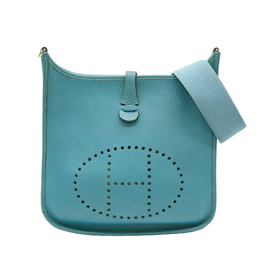 Hermes Evelyne 1 PM Shoulder Bag Blue Jean