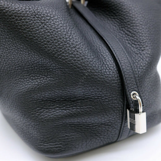 Hermes Picotin Lock MM Handbag Black Leather