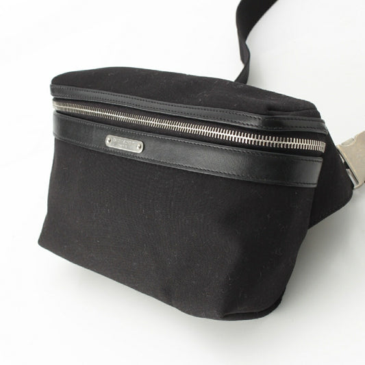 Saint Laurent Leather Canvas Waist Bag 505973