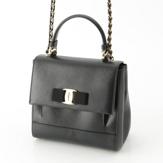 Salvatore Ferragamo Vara Ribbon 2WAY Leather Handbag