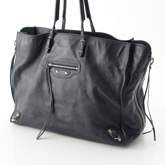 Balenciaga Leather Paper A4 Zip Around Tote Bag