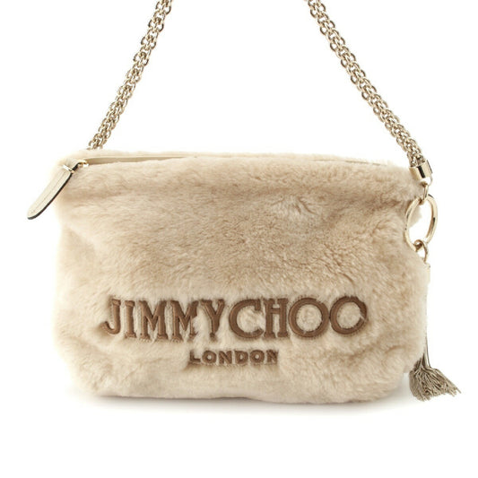 Jimmy Choo Callie Fur Logo Tassel Shoulder Bag
