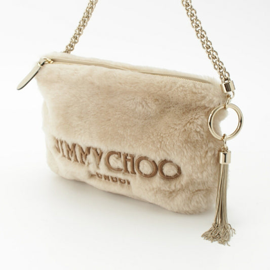Jimmy Choo Callie Fur Logo Tassel Shoulder Bag