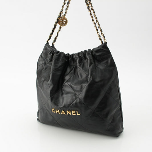 Chanel Shiny Calfskin Matelasse Chain Shoulder Bag