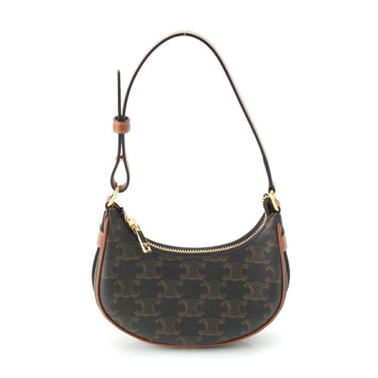 Celine PVC Triomphe Ava Shoulder Bag Brown