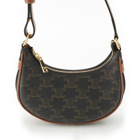 Celine PVC Triomphe Ava Shoulder Bag Brown