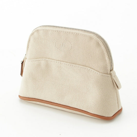 Hermes Canvas Bolide Mini Pouch Beige