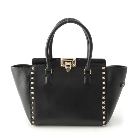 Valentino Leather Rockstud 2Way Handbag Black