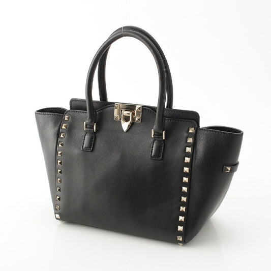 Valentino Leather Rockstud 2Way Handbag Black