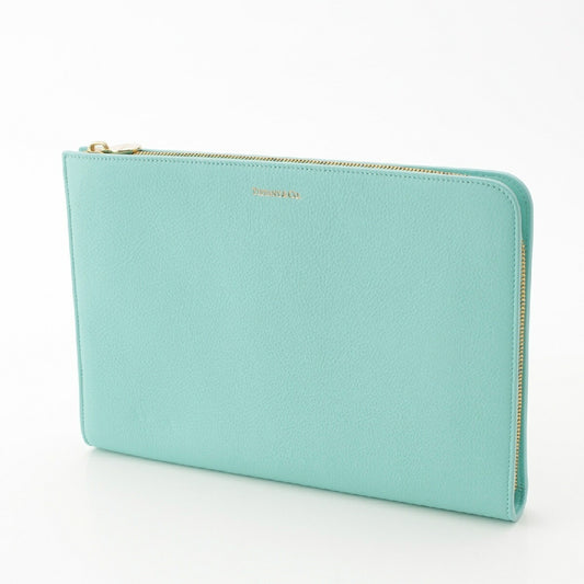 Tiffany & Co Leather Logo Clutch Bag