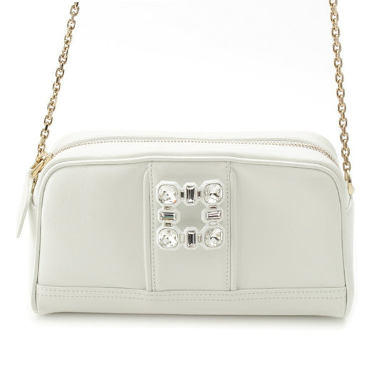 Roger Vivier Leather Walky Viv Strass Buckle Shoulder Bag