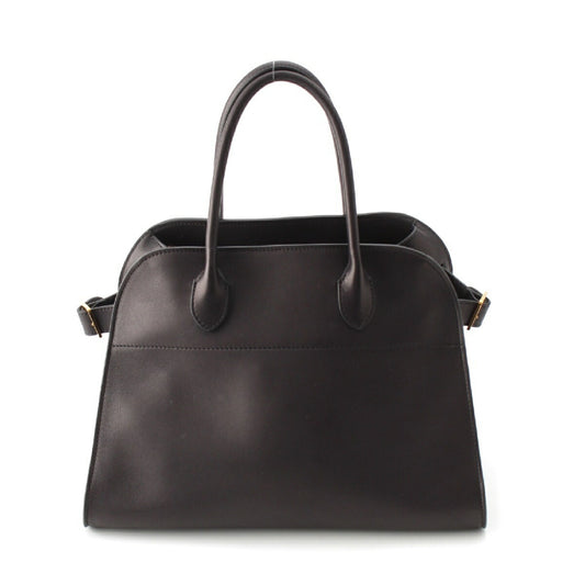 The Row Leather Soft Margaux 12 2WAY Handbag Black
