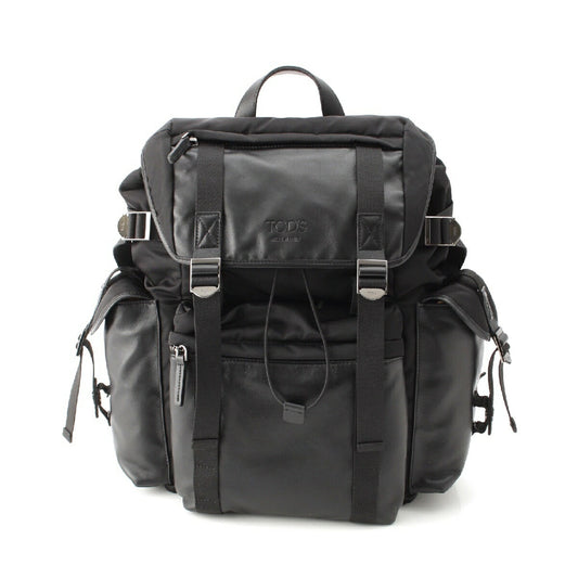 Tod's Fabric & Leather Medium Backpack Black