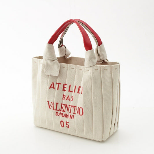 Valentino Canvas Atelier 05 Logo 2WAY Tote Bag