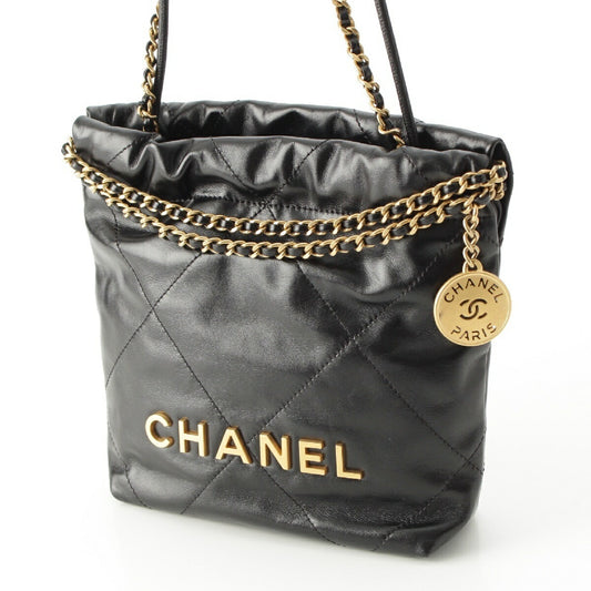 Chanel Shiny Calf Mini 2way Shoulder Bag AS3980