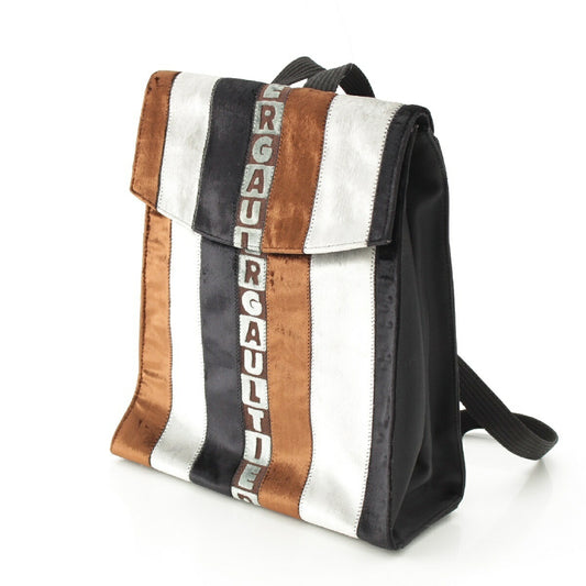Jean-Paul Gaultier Velour Logo Stripe Backpack