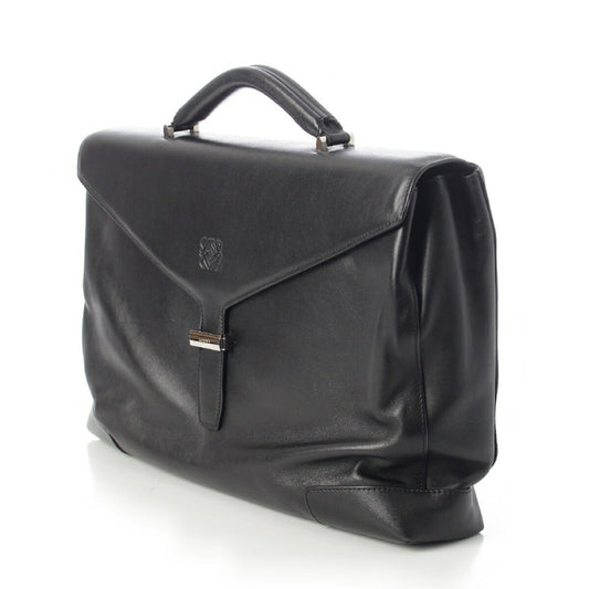 Loewe Anagram Leather Briefcase Black