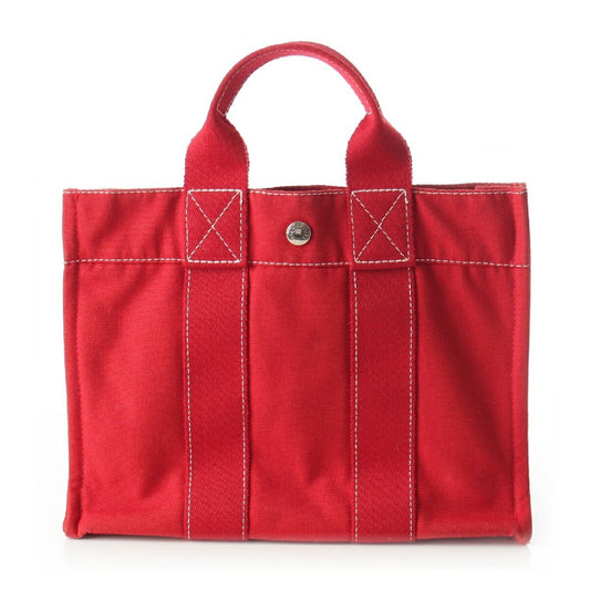 Hermes Canvas Handbag Red